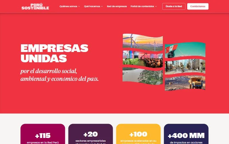 Captura del sitio de Perú Sostenible
